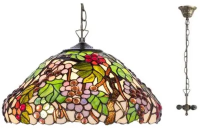 Image de Lampe suspendue en vitrail VINIČ Ø40 E*2
