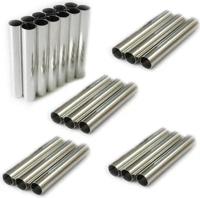 Produktbild von rukauf Schaumrollen-Formen 25er Set (8 cm x 1,3cm) Traditionelle Backform Schillerlockenform Gerade Röhrchen Spritztüllen Sahnerollen