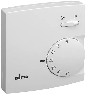 Produktbild von ALRE Raumtemperaturregler Aufputz Reinweiß 83,4 mm