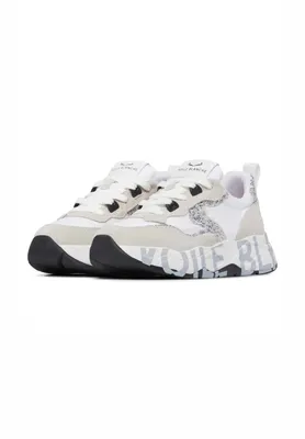 Immagine prodotto di Voile Blanche Club 105 sneakers donna in suede e tessuto tecnico con glitter argento