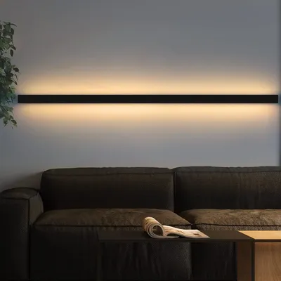 Produktbild von ZMH led Wandleuchte Wandlampe innen Schwarz Warmweiß 100CM 34W Modern Flur Up Down Wandbeleuchtung für Flur Wohnzimmer Bett Treppenhaus Kinderzimmer Schlafzimmer