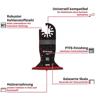 Productafbeelding van EINHELL zaagblad voor decoupeerzaag, 708026, HCS, voor hout, 65 mm