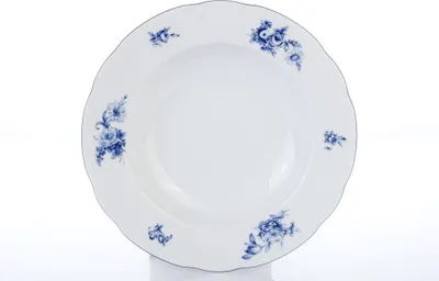 Produktbild von Thun 1794 Tiefer Teller, Tschechisches Porzellan, Rose, 23 cm, blaue Rose, Thun