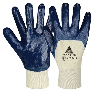 Produktbild von Hase Jena Lite Nitrilhandschuh aus Baumwolle Größe 9 12 Stk
