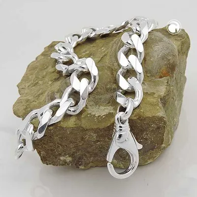 Produktbild von Armband 11x3mm Weitpanzer Silber 925 23cm