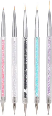 Produktbild von 5 PCS Nail Art Liner Stift UV-Gel Malerei Nageldesign Pinsel Stift Punktierstift 5 // 7/9/11/13 mm