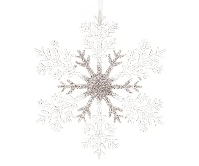Produktbild von Anhänger XL Schneeflocke Kunststoff 21cm 1 Stück