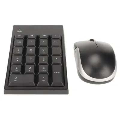 Image de Ensemble souris et pavé numérique sans fil 2,4 GHz, 22 touches, 1 200 DPI, souris USB avec pavé numérique pour banques, écoles et entreprises
