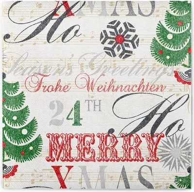 Produktbild von Sovie HOME Weihnachtsserviette Xmas-Greetings in Rot aus Linclass® Airlaid 40 x 40 cm, 12 Stück