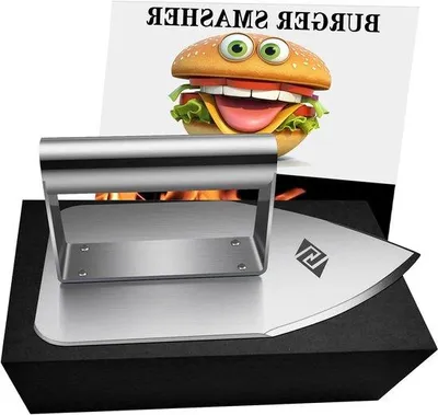 Produktbild von Famanu Hamburgerpresse aus Edelstahl - Perfekte Burger für Grill und Pfanne