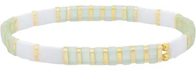 Productafbeelding van Kralen armbanden voor vrouwen - platte vierkante kralen - boho stijl - trendy stapelarmband - m-winkel