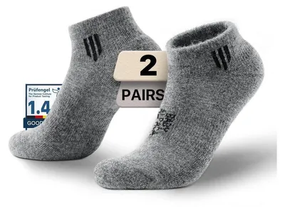 Immagine prodotto di Calzini WanderSocken da donna e da uomo, in lana di alpaca e merino, confezione da 2 paia, taglia 38-42, colore grigio chiaro