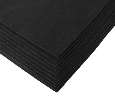 Bastelfilz Bögen 10er-Pack flex Filz DIN A4, Stärke 1,5-2mm, Filzplatte, schwarz