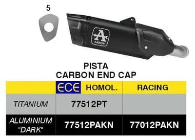 Productafbeelding van ARROW Racing slip-on uitlaatsysteem, zwart aluminium, voor KTM 990 RC R