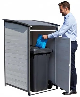 Produktbild von Holzabfallcontainer Box 120 Liter mit Rückwand