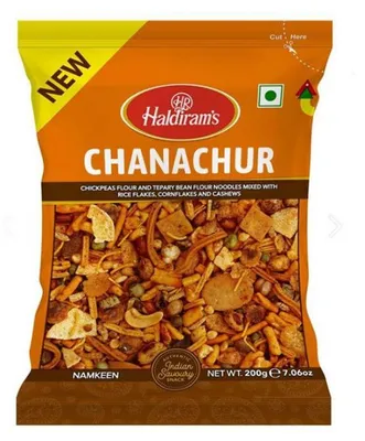 Zdjęcie produktu dla Indyjska mieszanka namkeen Haldiram's Chanachur 200g - chrupiąca pikantna