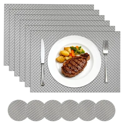 Platzsets 6er Set gewebtes Vinyl 45x30 cm hitzebeständig
