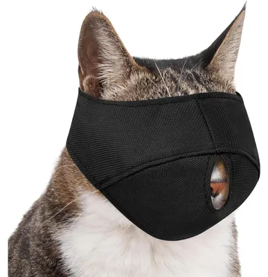 Produktbild von Katzenmaulkorb atmungsaktiv Nylon Schwarz Größe M
