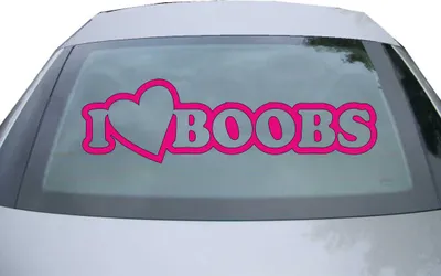 Produktbild von Indigos UG - Aufkleber Heckscheibe & Motorklappe DE2244 - pink - 600x171 mm - I Love Boobs - Auto Scheiben Fenster Heckklappe Tuning Racing JDM - Die cut