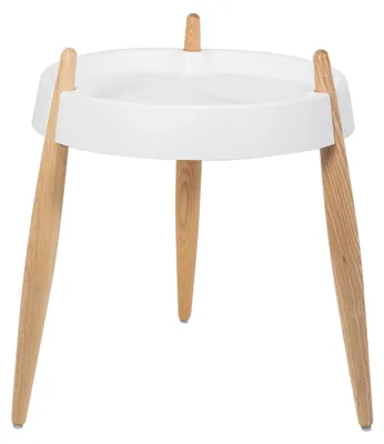 Immagine prodotto di Zafferano Tavolino Liolà h47cm Bianco - Frassino naturale