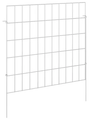 Obrázek produktu pro vidaXL Zahradní plot se sloupky, 12 ks, 55 x 50 cm, pletivo, pozinkovaná ocel