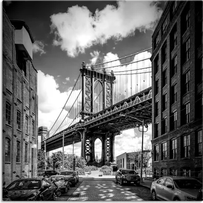 Produktbild von ARTland Leinwandbild New York City Manhattan Bridge I Größe: 100x100 cm