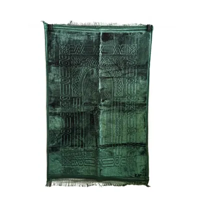 Produktbild von Muslimische Gebetsteppich, Islamische türkische gepolsterte Gebetsteppiche 80x120cm für Frauen und Männer Seccade Grün