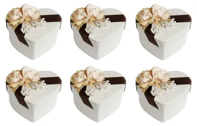 Geschenkboxen-Set, 6 Herzen, 8,5 x 7 x 4,5 cm
