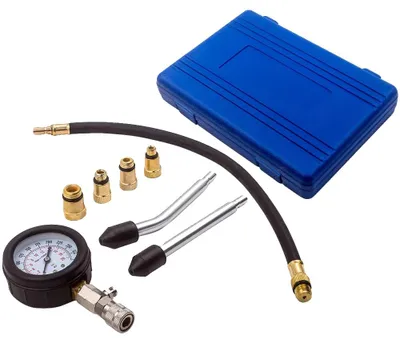 Productafbeelding van Cilindercompressietester, 3" manometer, 0-300 PSI, handmatige druktest, hoogwaardig metaal, geschikt voor benzinemotoren