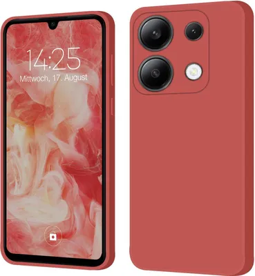 Produktbild von Hülle für Xiaomi Redmi Note 13 Case Cover Bumper Silikon Softgrip Schutzhülle Farbe: Rot