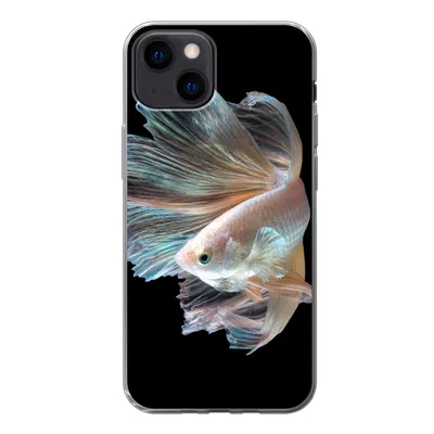 Produktbild von MuchoWow® Handyhülle Schutzhülle Hülle für iPhone 13 mini Fisch - Schwanz - Schwarz Silikon Softcase Handy Hülle - Softcase