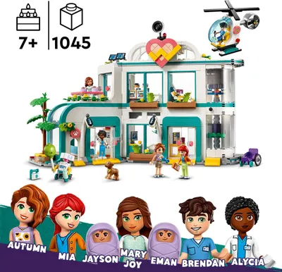 Zdjęcie produktu dla LEGO Friends Szpital w mieście Heartlake, zestaw z helikopterem dla dzieci od 7 lat, dziewczynek i chłopców, z minilaleczkami, w tym Autumn, zabawka do budowania, zabawa w doktora, prezent, 42621