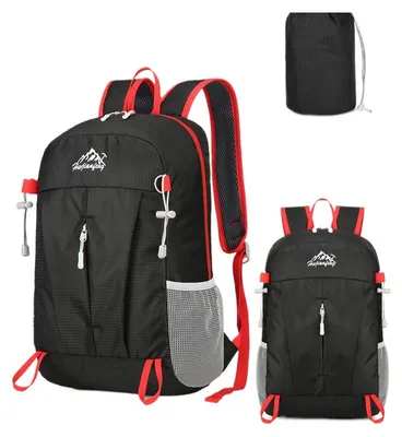Produktbild von Leichter faltbarer Outdoor-Rucksack unter 20 L – tragbarer Wanderrucksack für Trekking, Sport und Radfahren, zusammenfaltbar und verstaubar,Black
