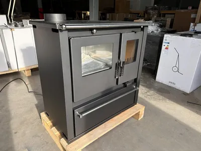 Produktbild von EEK A+ - Verso CS Plus Inox Küchenofen Kaminofen Holzherd 7.7 kW - Schwarze Seitenteile - Links