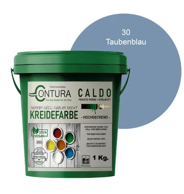 Produktbild von Contura BeGreen 1Kg. Kreidefarbe Shabby Chic Möbellack - 30 Taubenblau