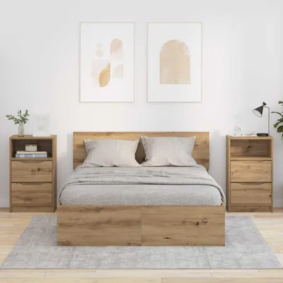 Immagine prodotto di vidaXL Comodini 2 pezzi Rovere artigianale 40 x 30 x 467 cm Materiale a base di legno