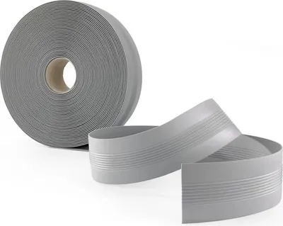 Produktbild von QUEST Antirutsch Übergangsprofil ohne Klebeband , PVC Übergangsleiste, Bodenprofil für Innenbereich, Flexibel, Flach, grau, 25 m
