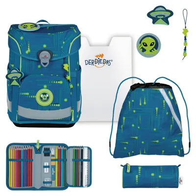 Productafbeelding van DerDieDas schooltas ErgoFlex Easy Set 6-delig Mission to Mars blauw