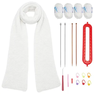 Strickset für Anfänger – Schal-Set mit Garn, Nadeln und Anleitung