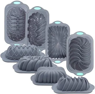 Produktbild von Silikon-Brotform, 4-teilig - Antihaftbeschichtung - Backformen - Zum Brotbacken - Lebensmittelechter Silikon - Hitzebeständig bis 230°C - Backform