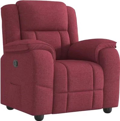 A studio shot of a single recliner chair.