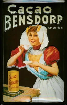 Produktbild von Blechschild Cacao Bensdorp Amsterdam Kakao Holland Schild Nostalgieschild