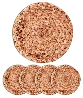 Platzsets aus Wasserhyazinthe, 4er-Set, 18 cm, handgewebt