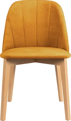 Produktbild von Polsterstuhl Eden stilvoll Holzstuhl für Esszimmer Stuhl mit Holzbeine im modernes Stil, Stoff: riviera 41 - gelb, Beinefarbe: Buche