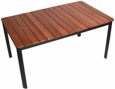 Produktbild von Gartentisch Holztisch 150x90x74 cm Gartenmöbel Aluminium Gestell Esstisch Nr.