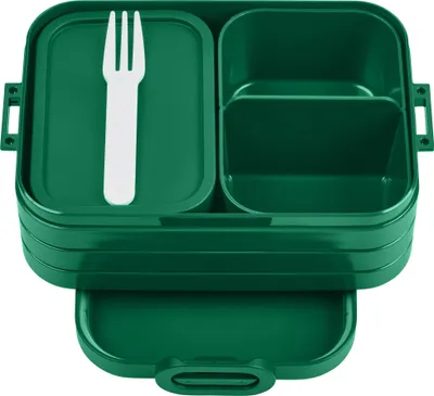 Produktbild von Mepal - Bento Lunchbox Take A Break Midi - Brotdose mit Bento-Box - Meal Prep Box für Sandwiches, Kleine Snacks & Reste - Snack & Mittagessen - Essensbox mit Fächern - 900 ml - Vivid Green