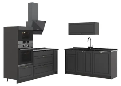 Imagen del producto de Cocina Vicco Fame-Line Antracita-Oro Landhaus/Antracita 340 cm sin encimera, Model 63653