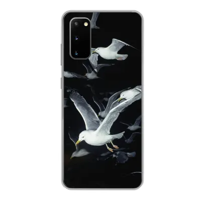 Produktbild von MuchoWow® Handyhülle Schutzhülle Hülle für Samsung Galaxy S20 Vogel - Schwarz - Schwarm Silikon Softcase Handy Hülle - Bild
