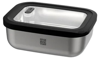 Produktbild von PROVIDO Frischhaltedose 600 ml rechteckig, Edelstahlbox mit Ventildeckel, 100% auslaufsicher, gefrier- & mikrowellengeeignet