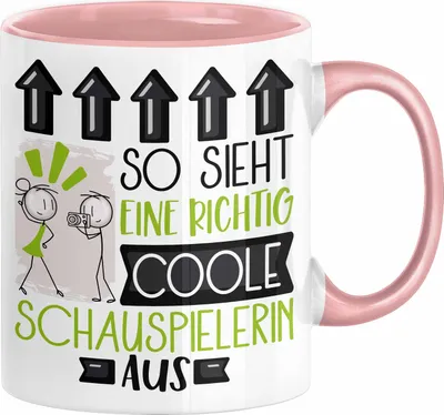 Produktbild von Schauspielerin Geschenk Tasse Lustig Geschenkidee für Schauspielerin Geburtstag So Sieht Eine Richtig Coole Schauspielerin Aus Frauen Spruch (Rosa)